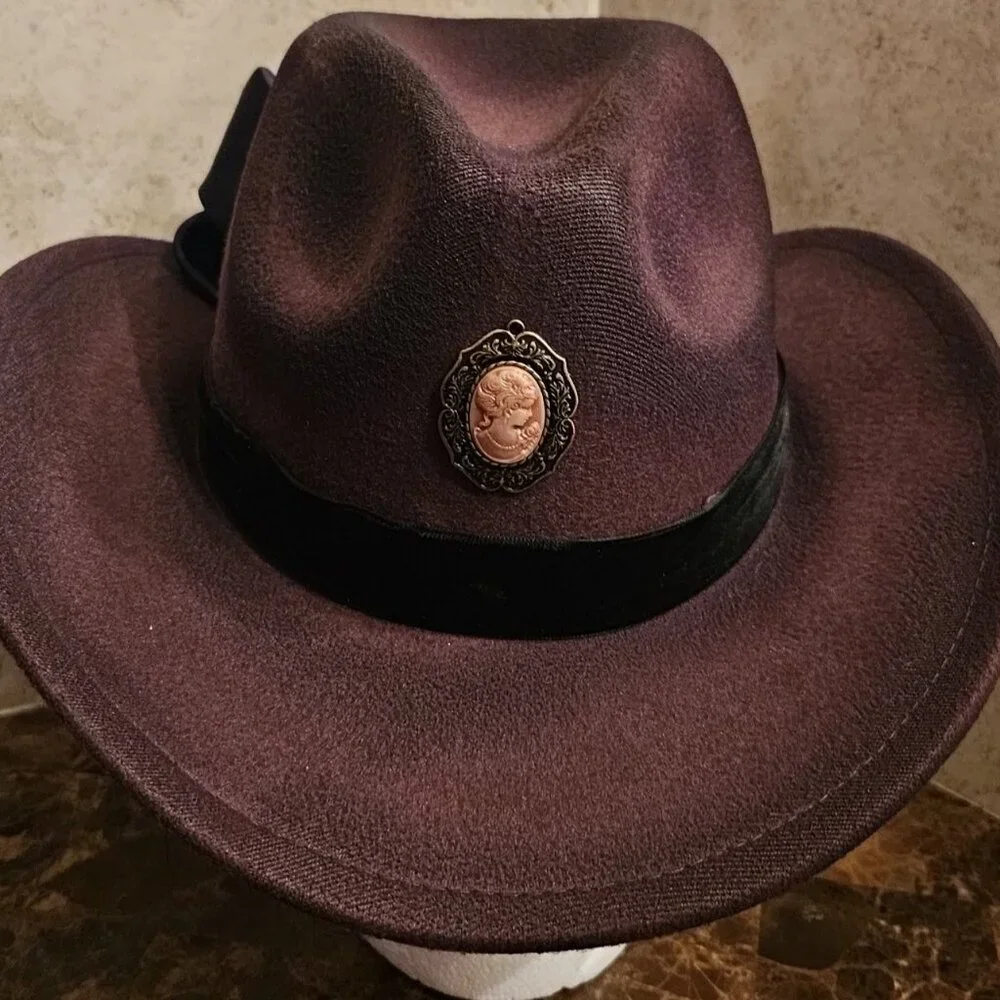 Dark Brown Fedora Custom Hat Women's  Adjustable NEW - Picture 5 of 5